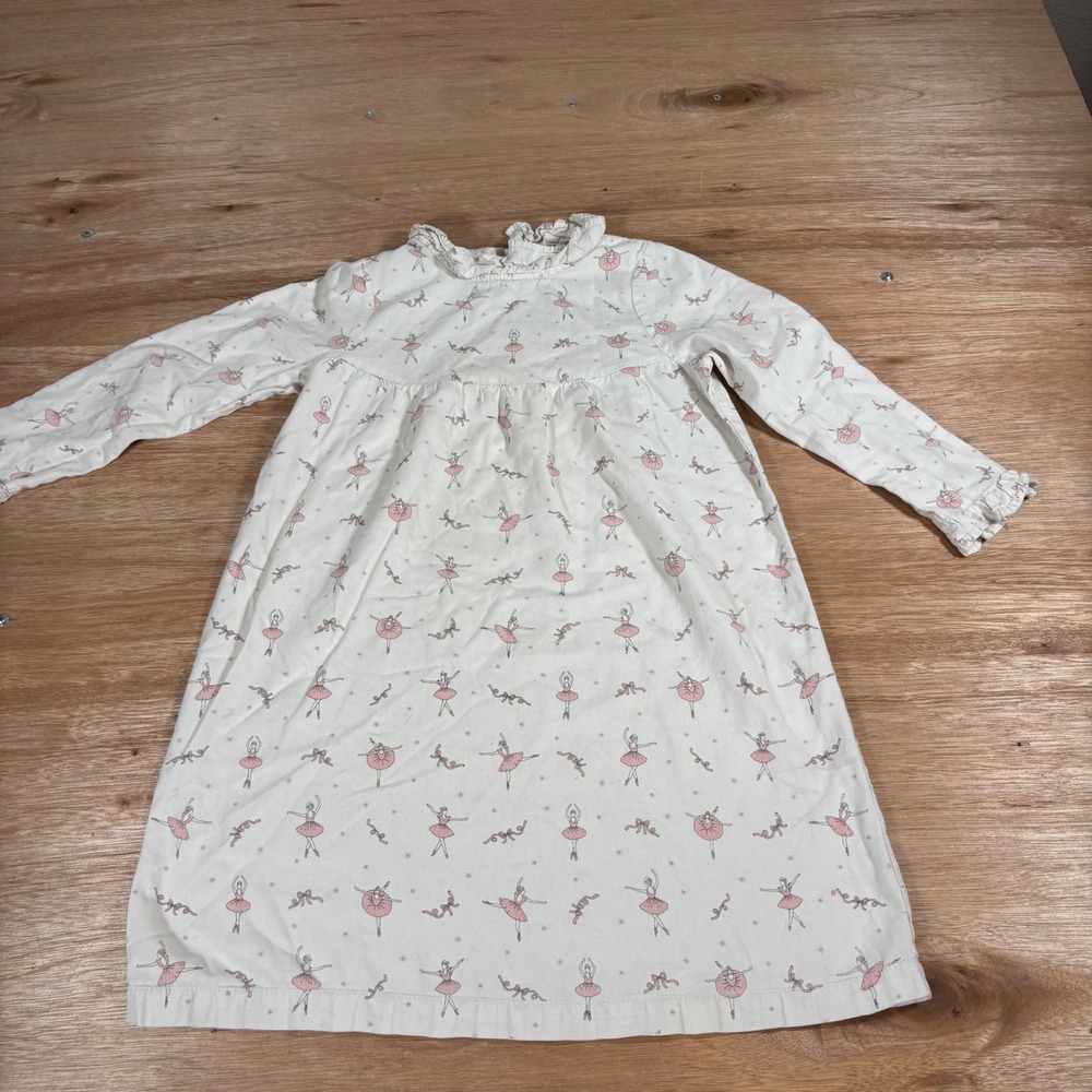 Petite Plume Kids Ballerina Print Nightgown Pink Cream Ruffle Size‎ 6